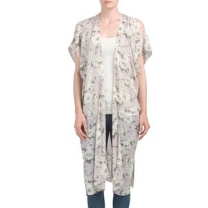 DAVID & YOUNG Floral Print Long Ruana